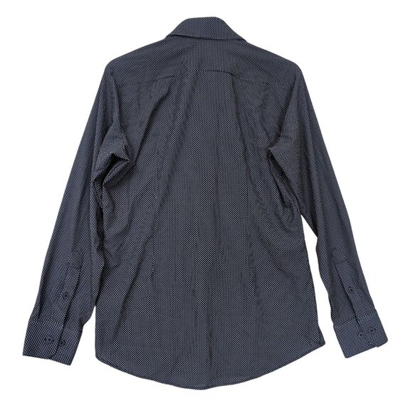 Mizzen Main Leeward Shirt Mens S Trim Fit Blue White Dot Button Up Long Sleeve - Picture 2 of 9